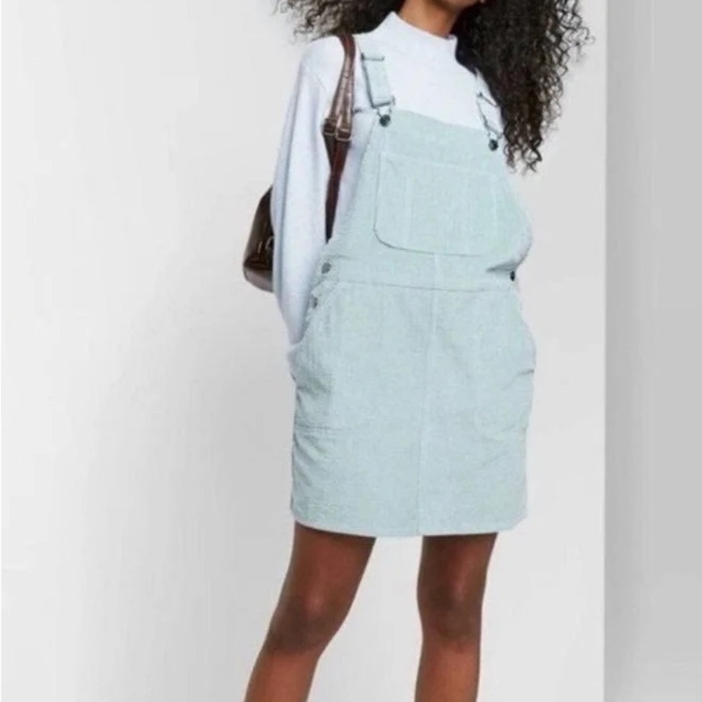 Blue Corduroy Overall Dress
